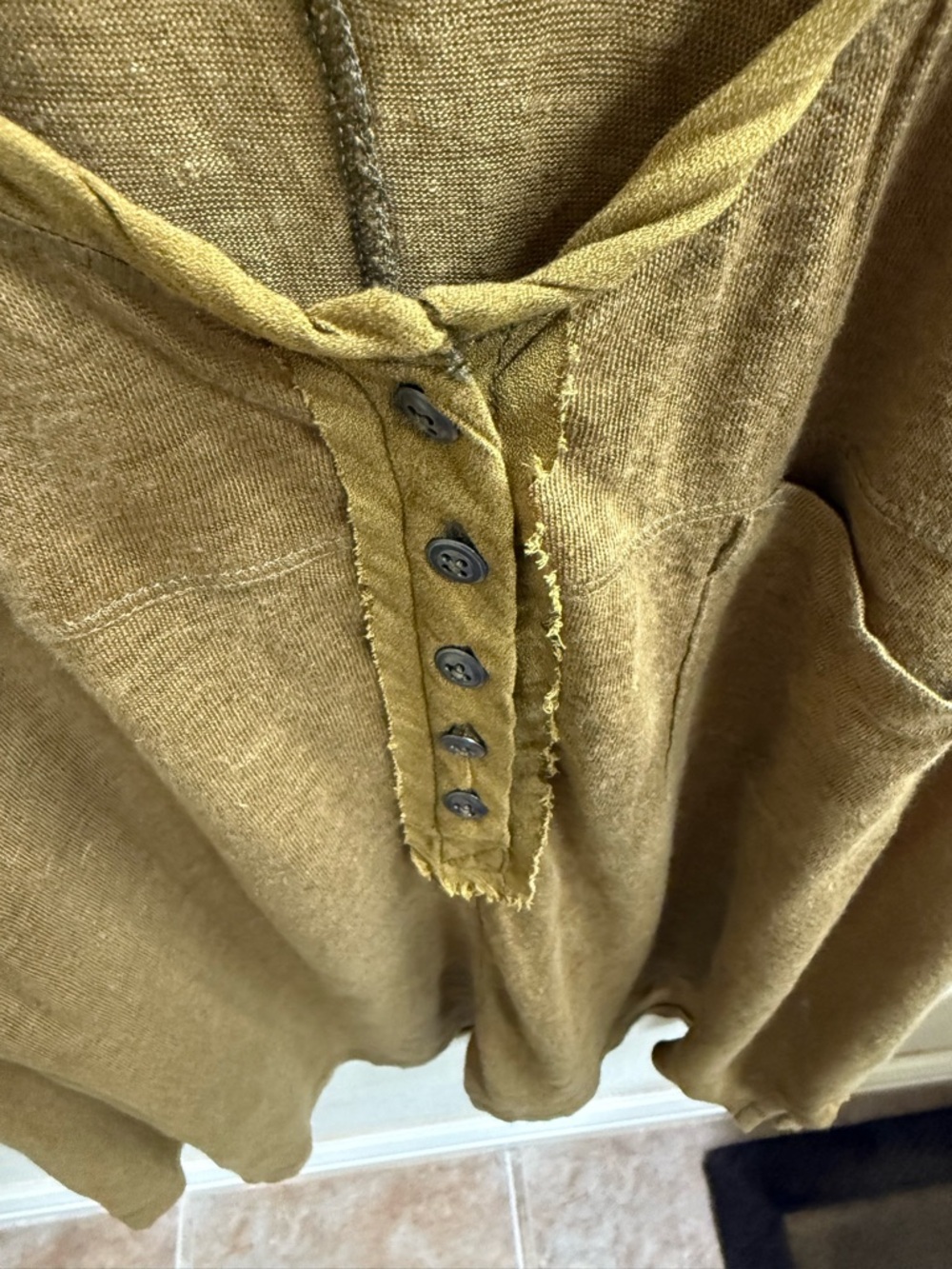 Free People Tobacco Colored Button Henley Tank - Picture 3 of 10
